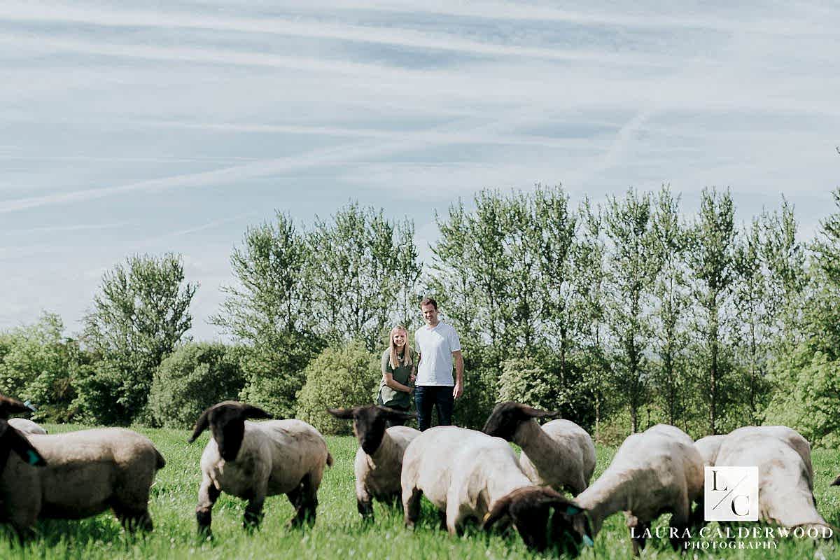 Yorkshire farm engagement shoot in Otley | by Leeds wedding photographer Laura Calderwood