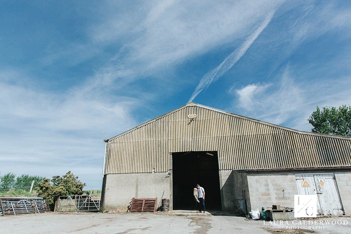 Yorkshire farm engagement shoot in Otley | by Leeds wedding photographer Laura Calderwood