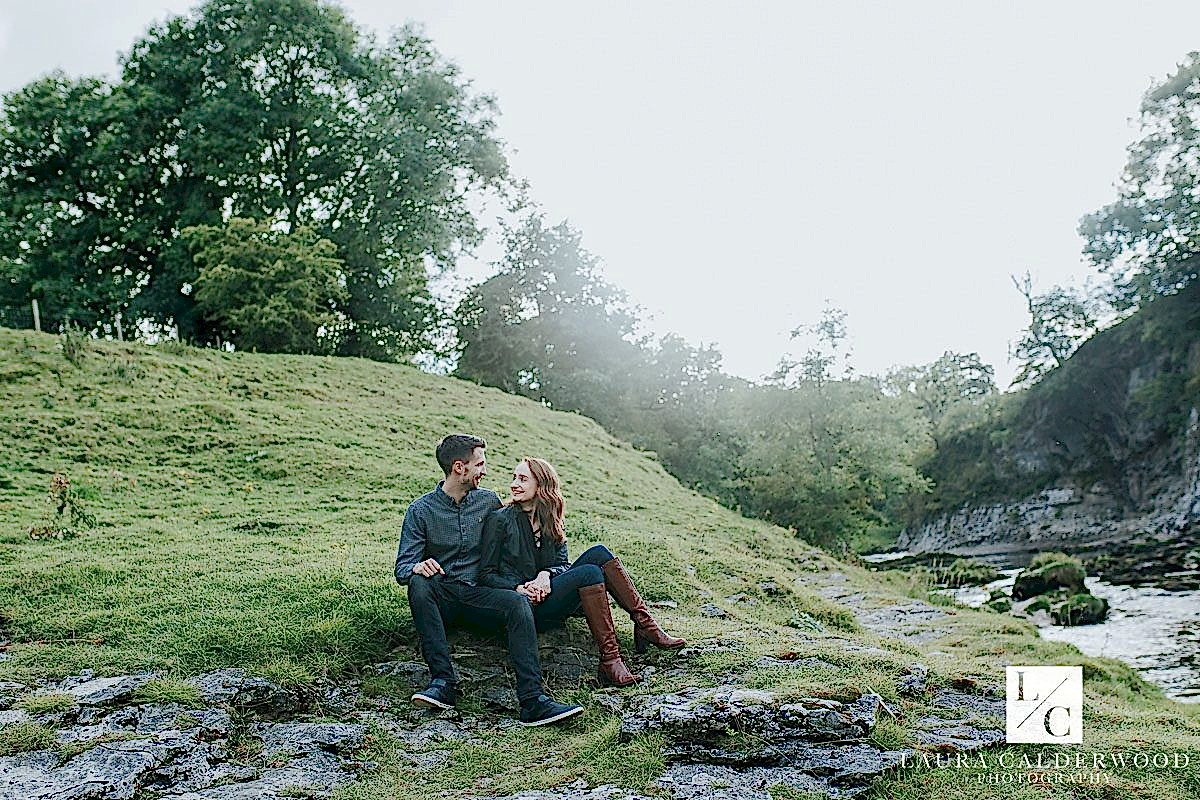 North Yorkshire engagement shoot in Burnsall | by Yorkshire wedding photographer Laura Calderwood