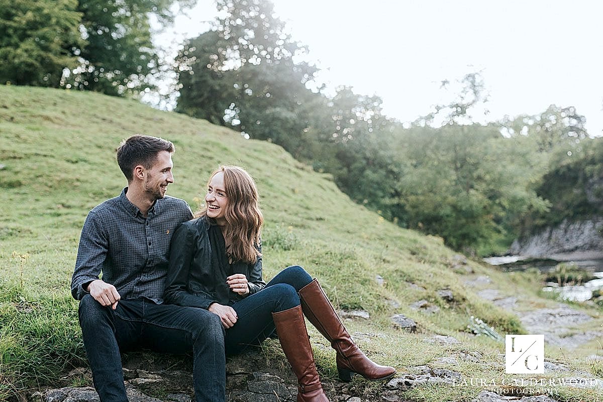 North Yorkshire engagement shoot in Burnsall | by Yorkshire wedding photographer Laura Calderwood