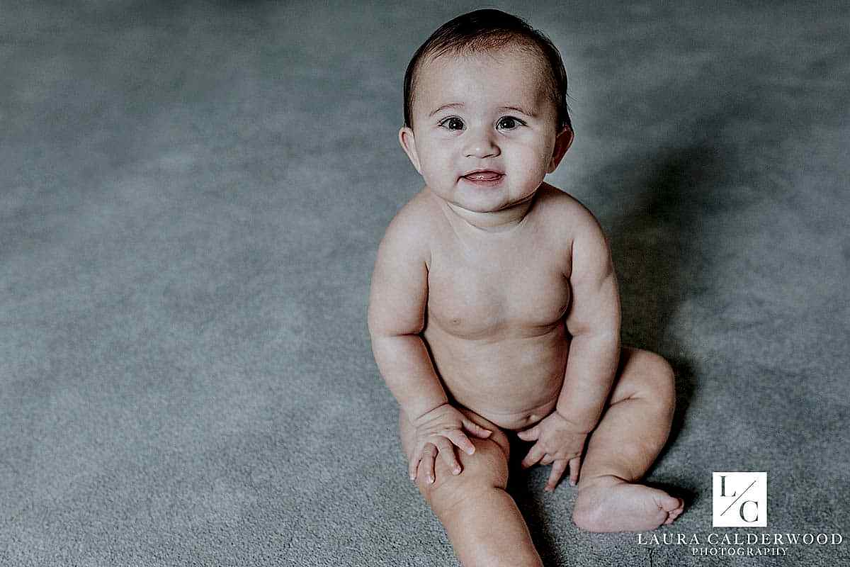 yorkshire baby photography | 6 month baby photo shoot at home in York by Laura Calderwood Photography