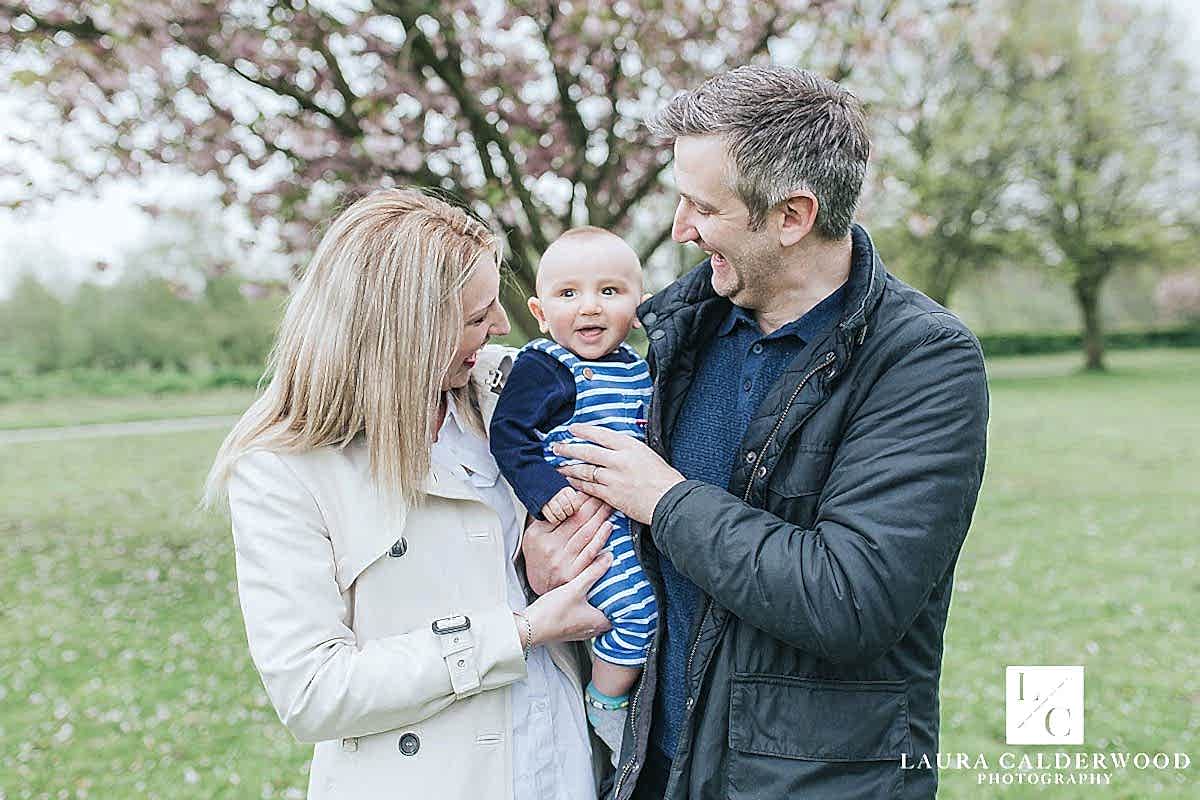 york baby photographer | 6 month baby photo shoot at rowntree park in York by Laura Calderwood Photography