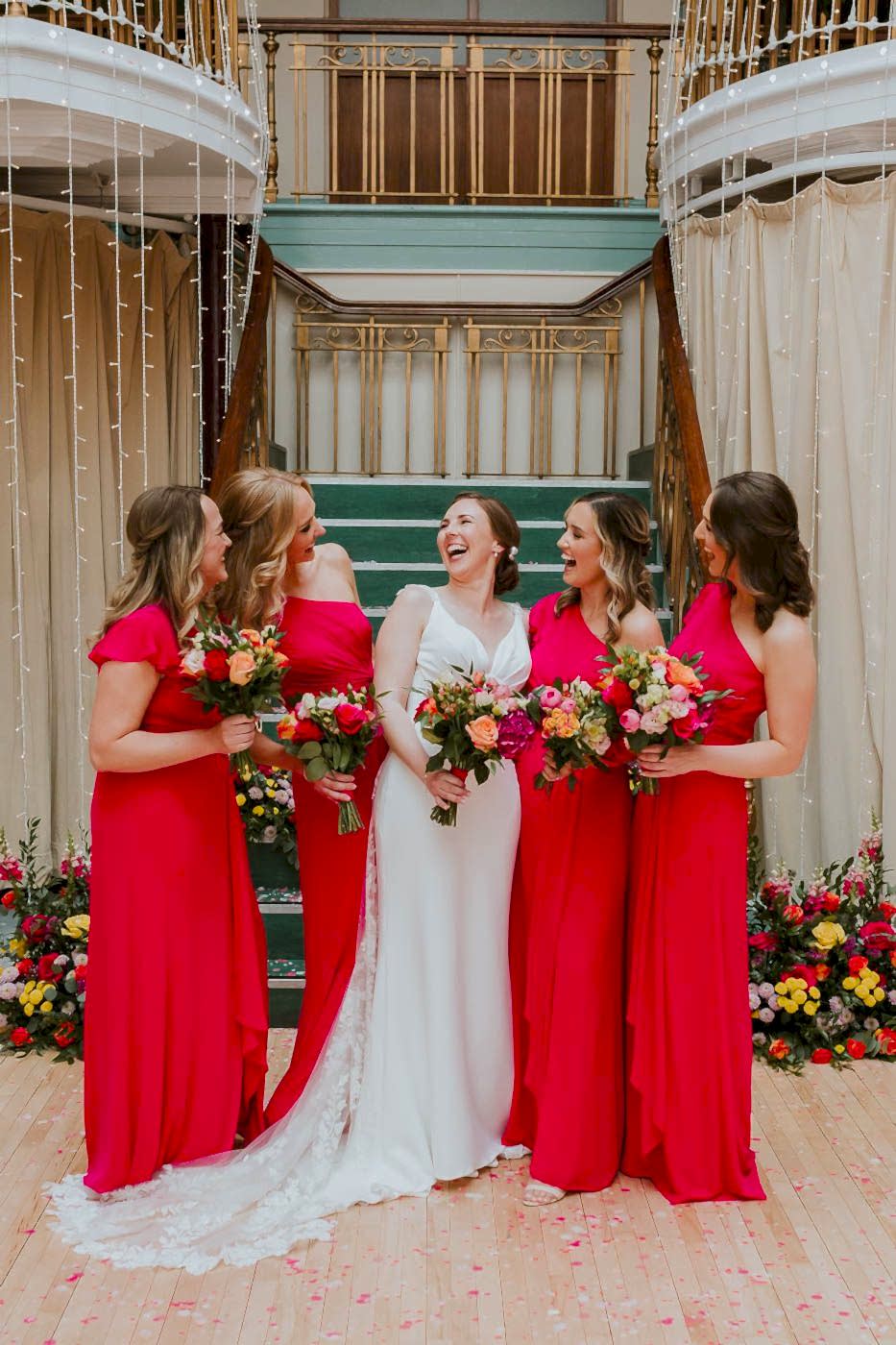 Kings Hall Ilkley Wedding Photos. colourful wedding at the winter gardens