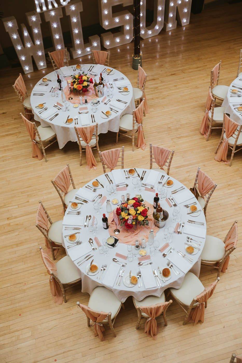 Kings Hall Ilkley Wedding Photos. colourful wedding at the winter gardens