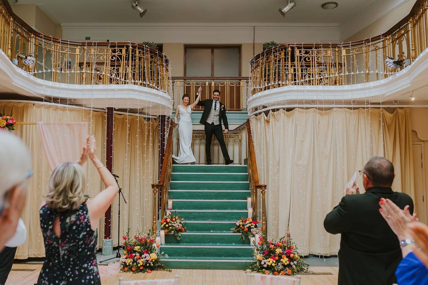 Kings Hall Ilkley Wedding Photos. colourful wedding at the winter gardens