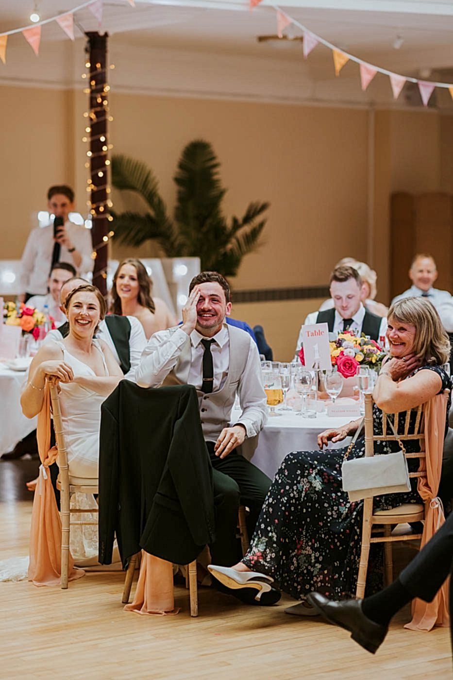 Kings Hall Ilkley Wedding Photos. colourful wedding at the winter gardens