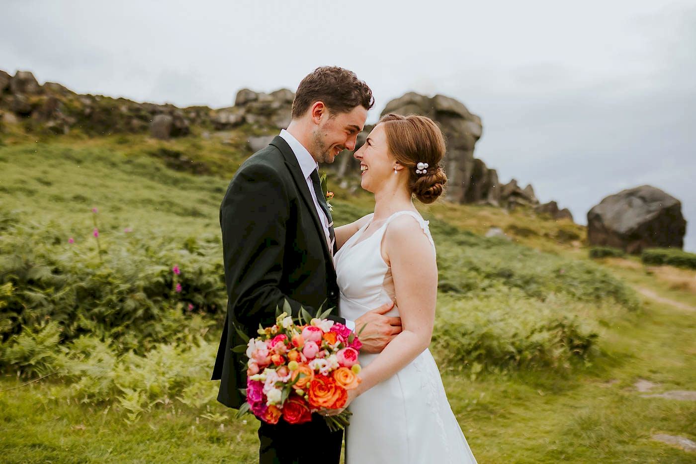 Kings Hall Ilkley Wedding Photos. colourful wedding at the winter gardens