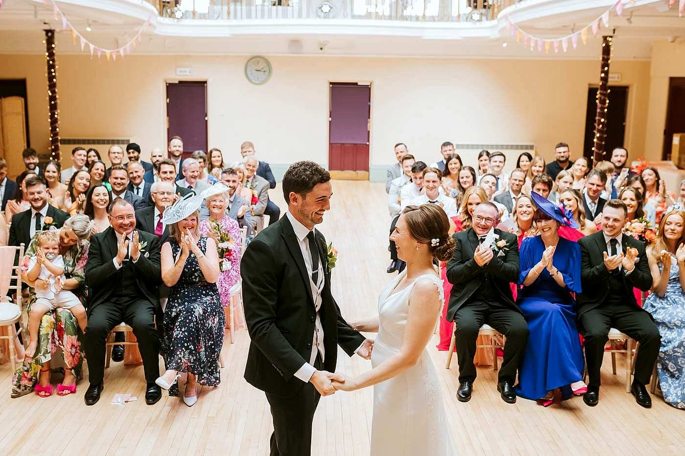 Kings Hall Ilkley Wedding Photos. colourful wedding at the winter gardens