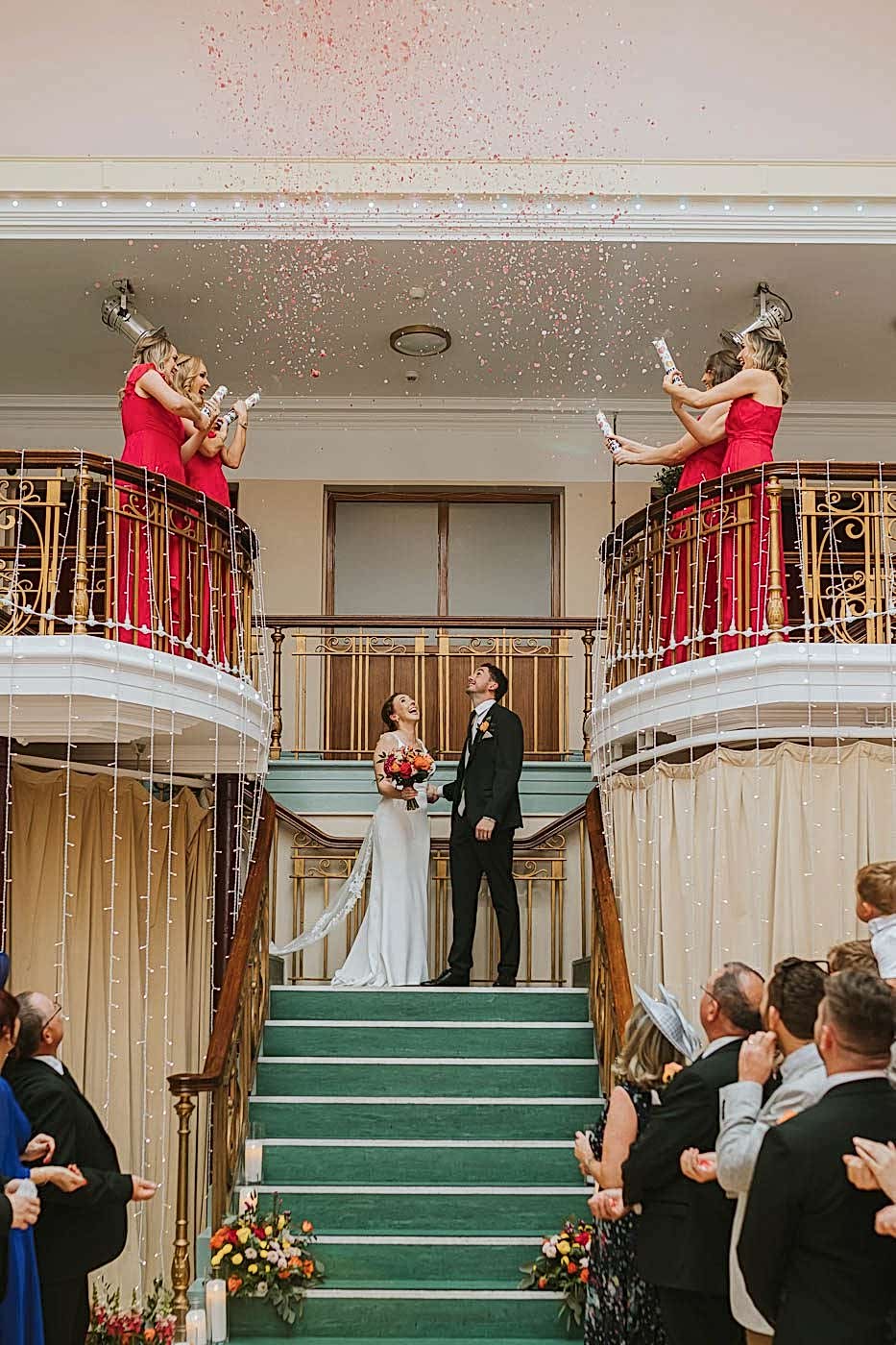 Kings Hall Ilkley Wedding Photos. colourful wedding at the winter gardens