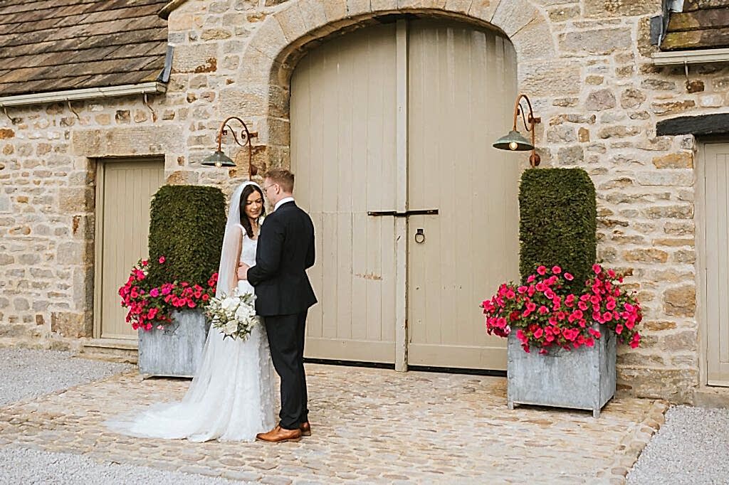 photos from a summer wedding at the tithe barn bolton abbey